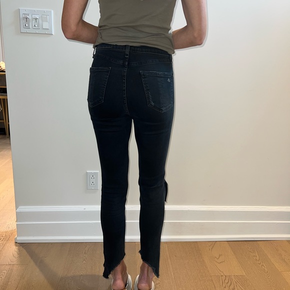 Rag &bone high rise ankle skinny jeans in colour steel - Picture 3 of 4